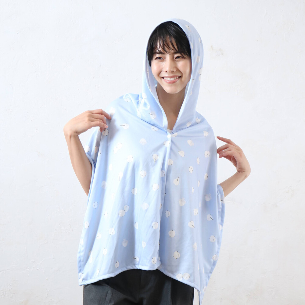 フレスコ冷感フード付きポンチョ